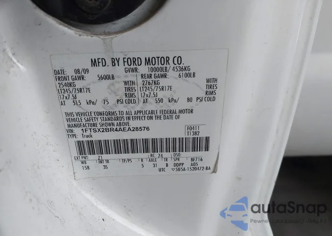 1FTSX2BR4AEA28576: 41615867