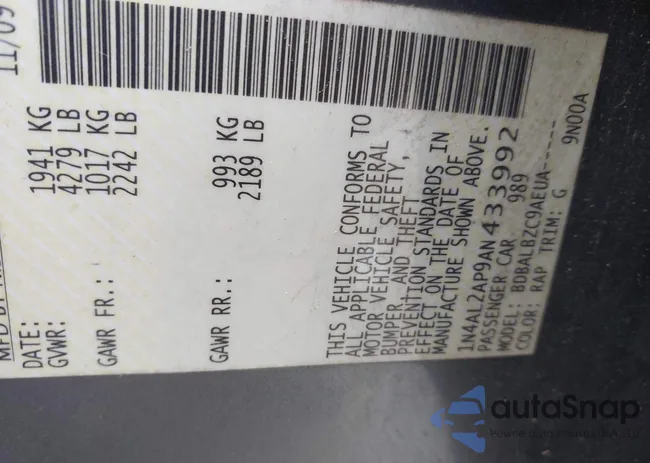 1N4AL2AP9AN433992: 41616839