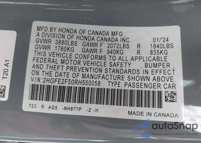 2HGFE2F50RH550058: 41617747