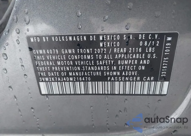 3VW2K7AJ4DM216470: 41619015