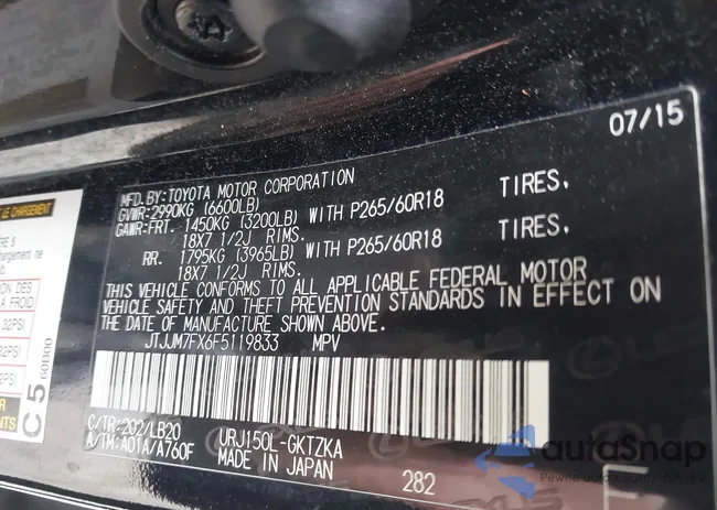 JTJJM7FX6F5119833: 41618494