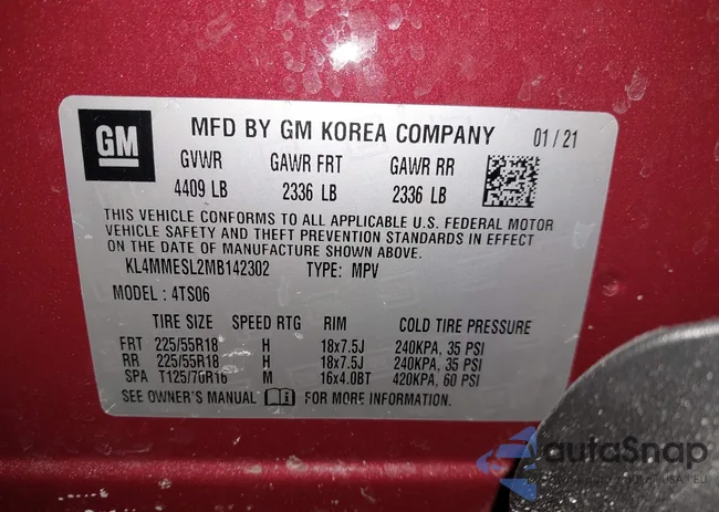 KL4MMESL2MB142302: 41618557