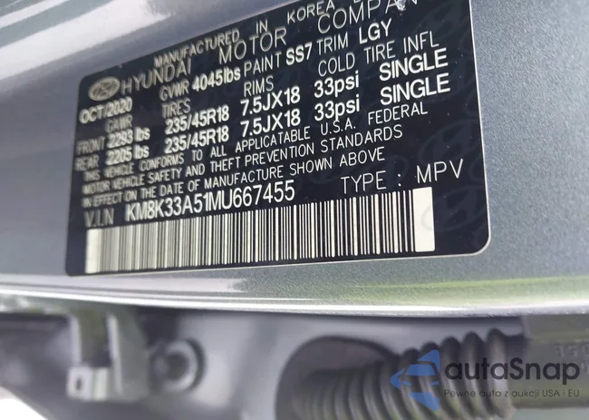 KM8K33A51MU667455: 41619321