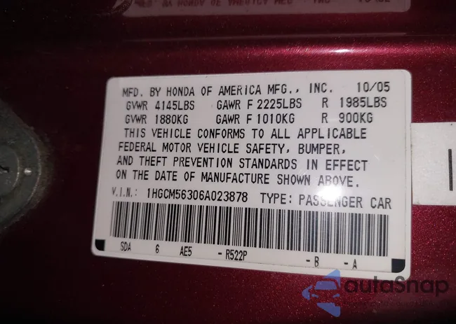 1HGCM56306A023878: 41619429