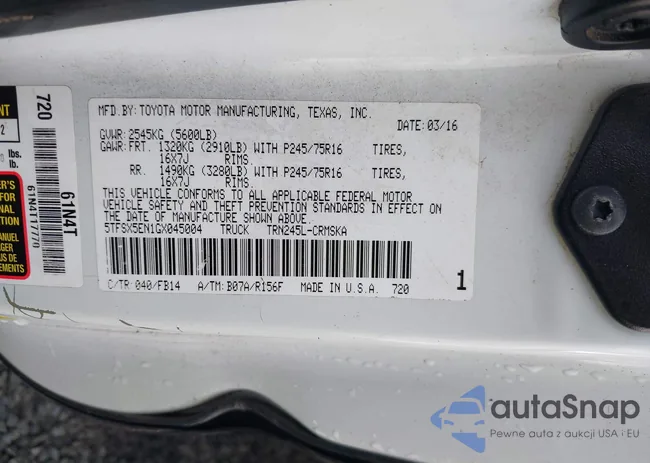 5TFSX5EN1GX045004: 41620258