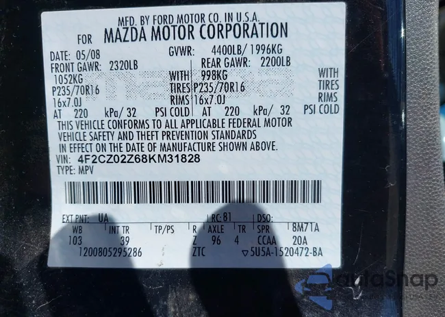 4F2CZ02Z68KM31828: 41622840