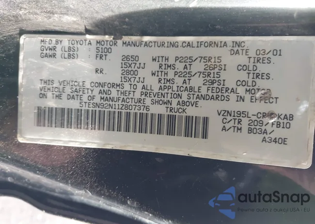 5TESN92N11Z807376: 41623931