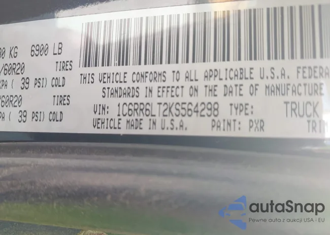 1C6RR6LT2KS564298: 41624578