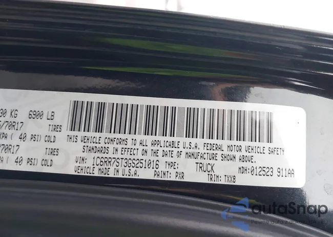 1C6RR7ST3GS251016: 41625640