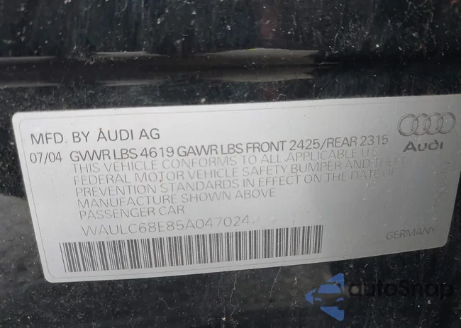 WAULC68E85A047024: 41626787