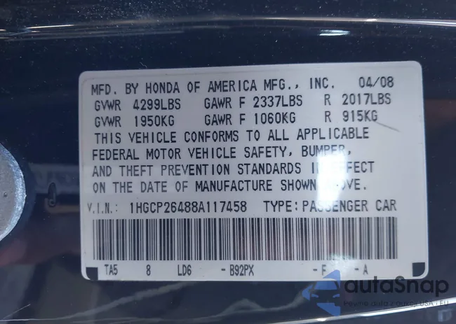 1HGCP26488A117458: 41629032