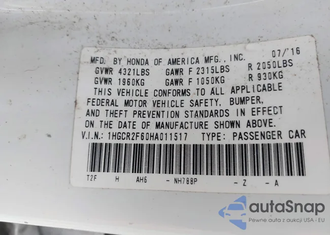 1HGCR2F60HA011517: 41630977