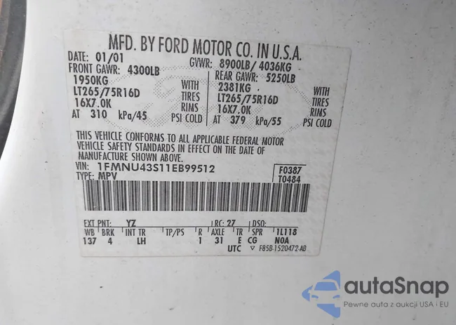 1FMNU43S11EB99512: 41631749