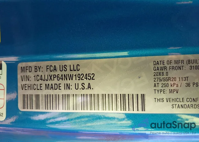 1C4JJXP64NW192452: 41631295