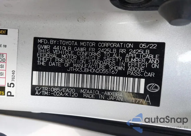 JTHX3JBH0N2055167: 41632967