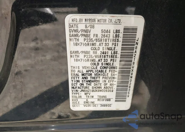 JN8AZ18UX9W028359: 41633317