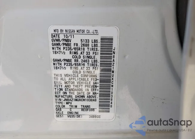 JN8AZ1MUXCW103848: 41635052