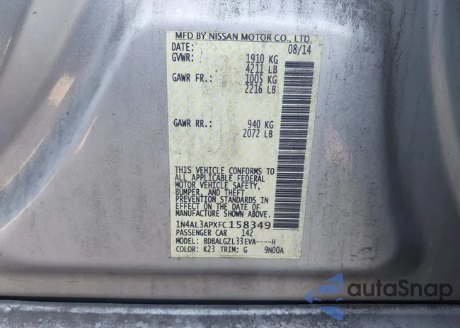 1N4AL3APXFC158349: 41634236