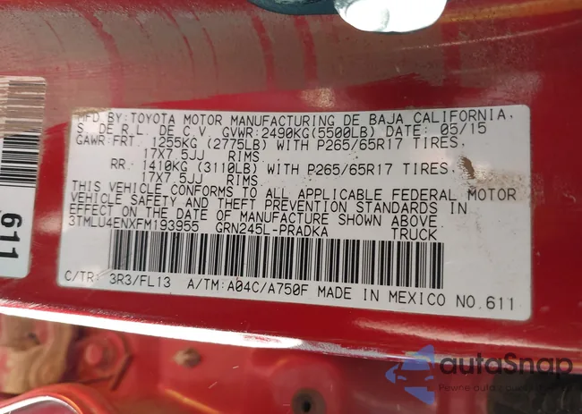 3TMLU4ENXFM193955: 41634323