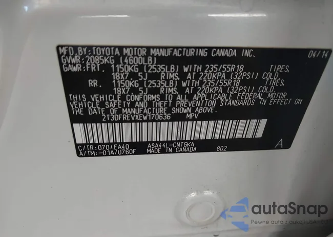 2T3DFREVXEW170636: 41635894