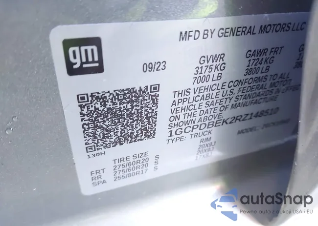 1GCPDBEK2RZ148510: 41636015