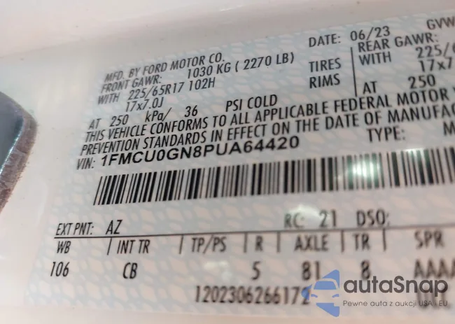 1FMCU0GN8PUA64420: 41638966