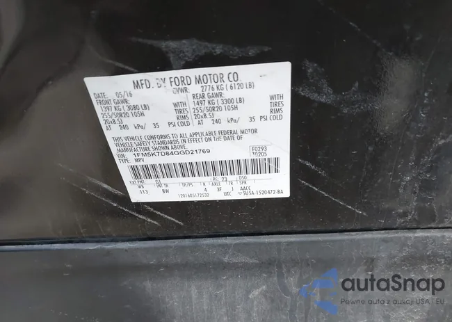 1FM5K7D84GGD21769: 41639021