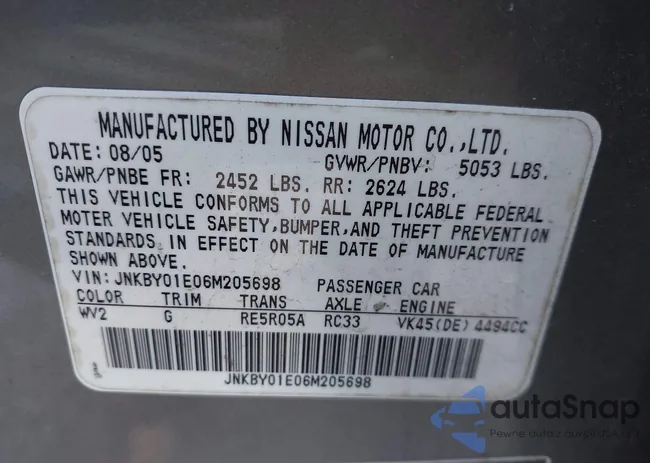 JNKBY01E06M205698: 41638258