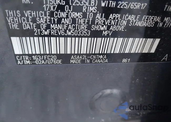 2T3WFREV6JW503353: 41641002