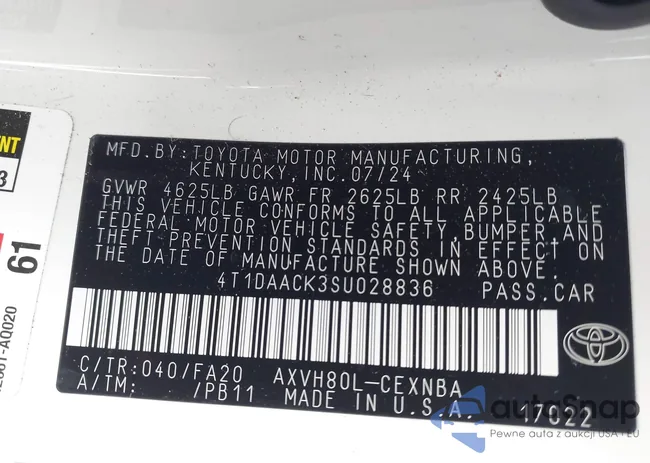 4T1DAACK3SU028836: 41641123