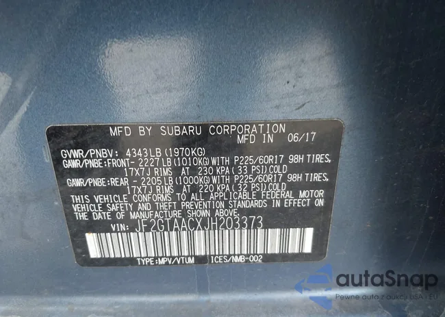 JF2GTAACXJH203373: 41641237