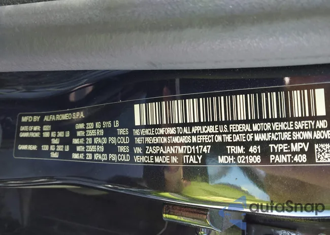 ZASPAJAN7M7D11747: 41643053