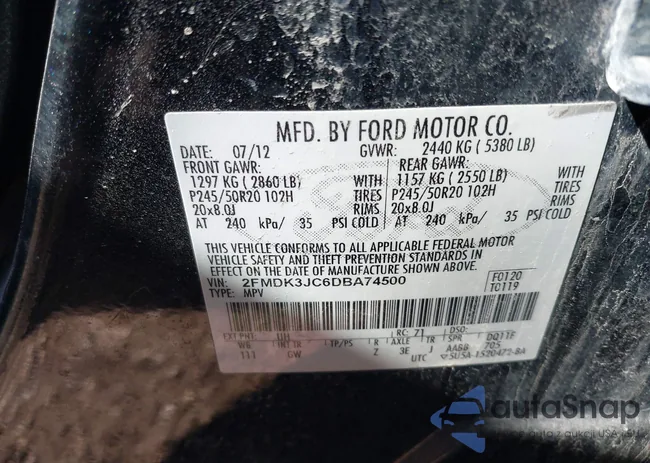 2FMDK3JC6DBA74500: 41644810