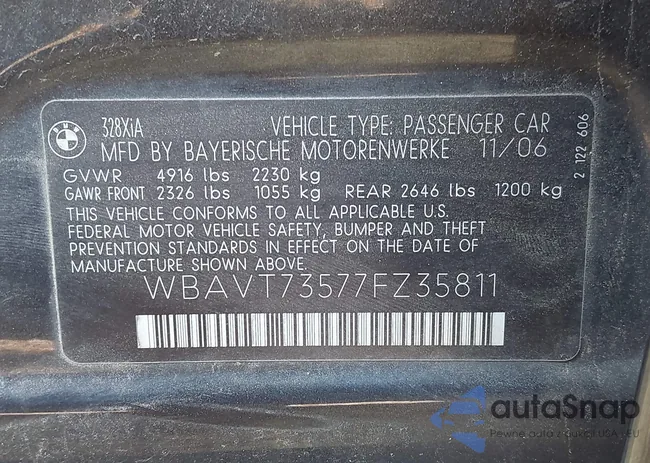 WBAVT73517FV35811: 41645655