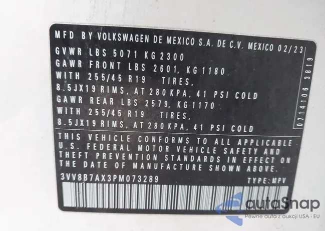 3VV8B7AX3PM073289: 41645916