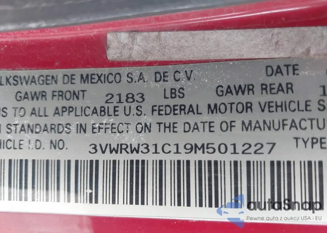 3VWRW31C19M501227: 41645928