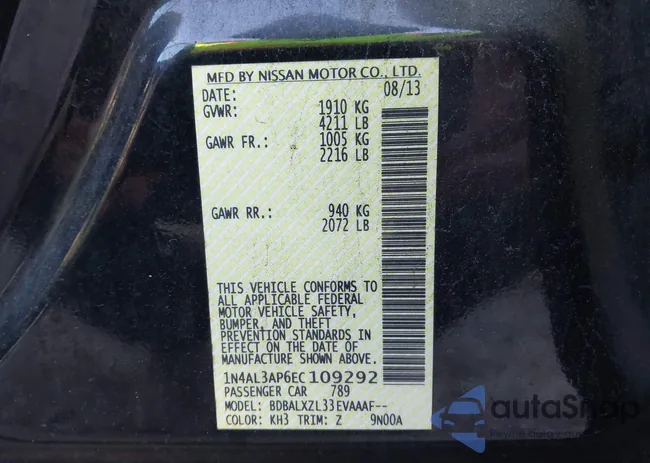 1N4AL3AP6EC109292: 41645402