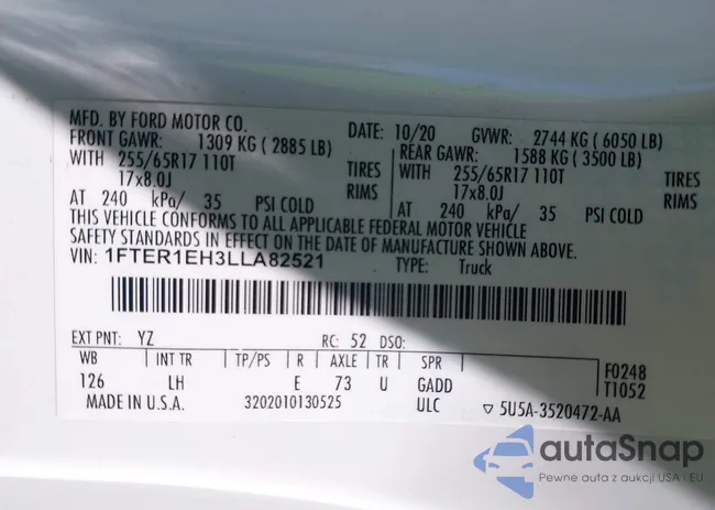 1FTER1EH3LLA82521: 41645485