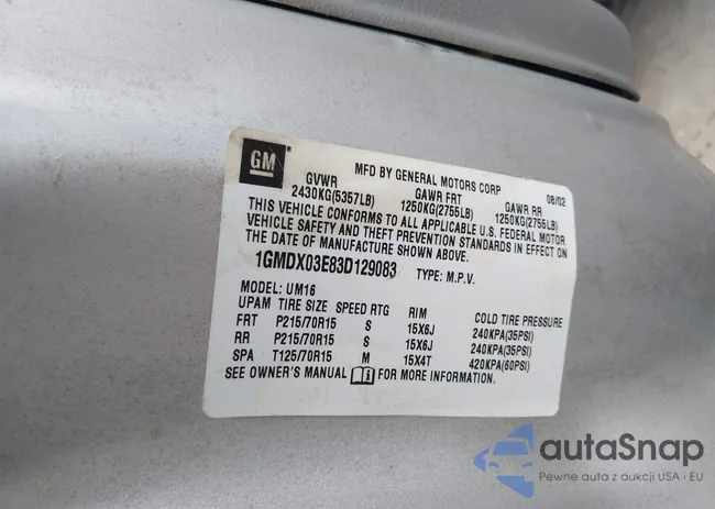 1GMDX03E83D129083: 41646414