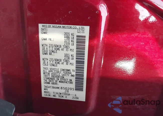 5N1AT3BAXMC850205: 41649745