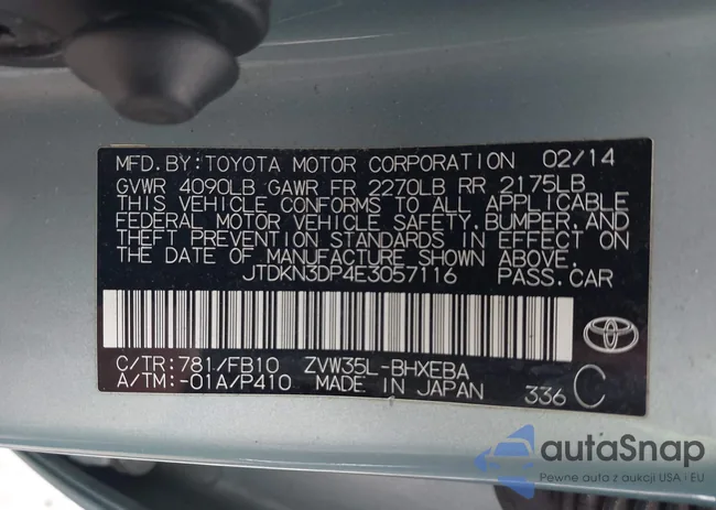 JTDKN3DP4E3057116: 41651767