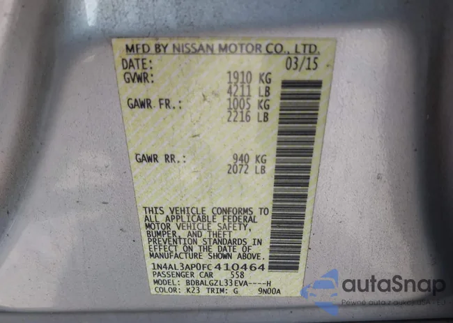 1N4AL3AP0FC410464: 41652139