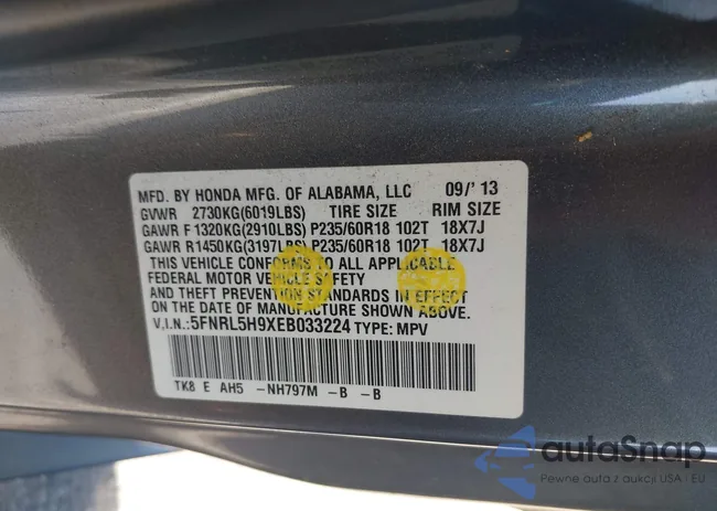 5FNRL5H9XEB033224: 41652797