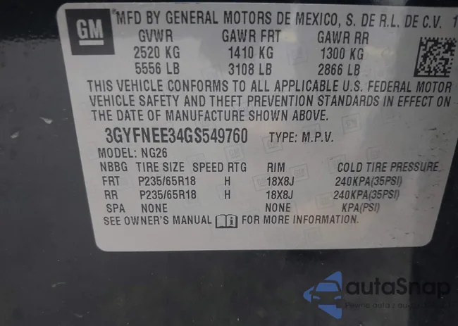 3GYFNEE34GS549760: 41652547