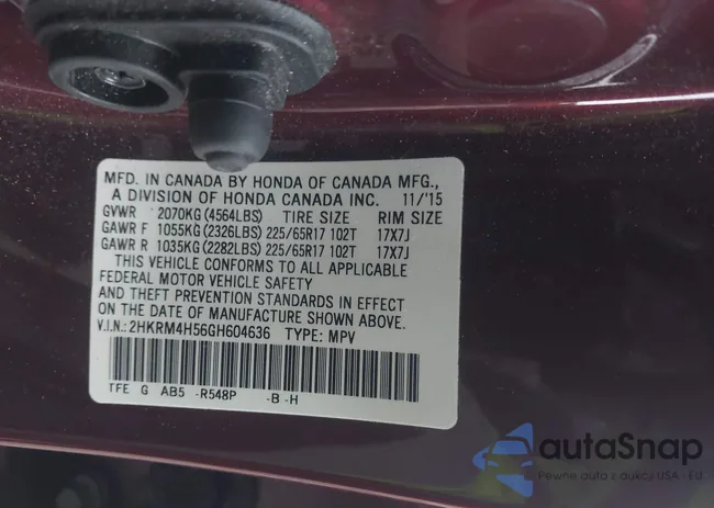 2HKRM4H56GH604636: 41654053