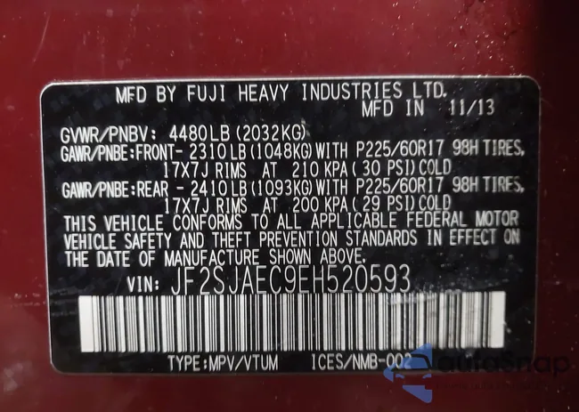 JF2SJAEC9EH520593: 41654550