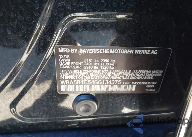 WBA5B1C54GG134375: 41655625