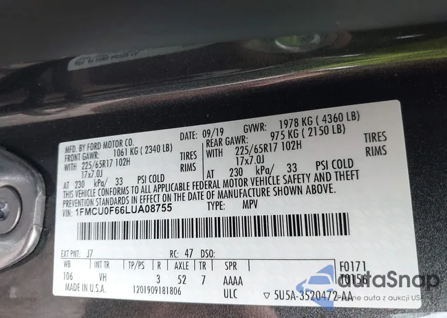 1FMCU0F66LUA08755: 41656088