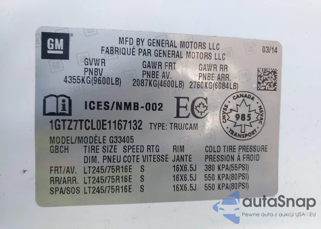 1GTZ7TCL0E1167132: 41656947