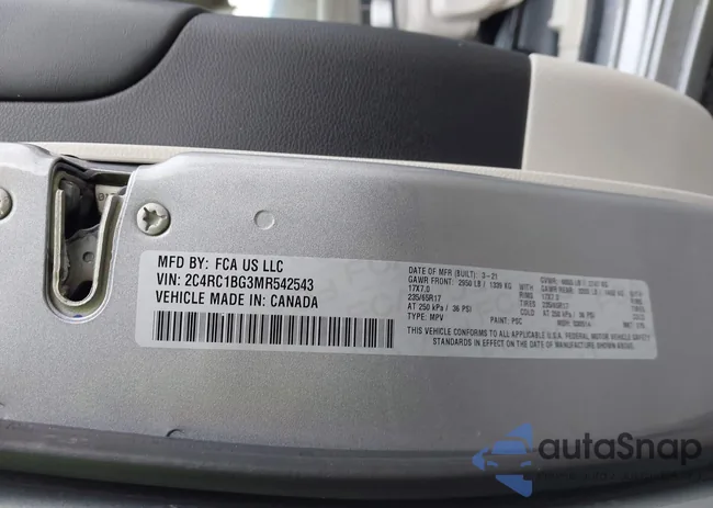 2C4RC1BG3MR542543: 41657073